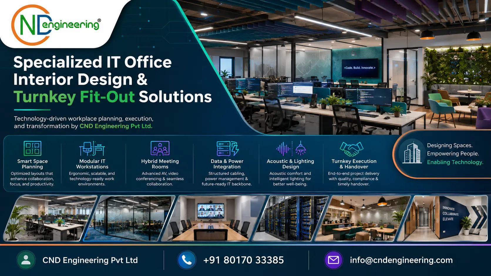 Specialized IT Office Interior Design and Turnkey Fit-Out Solutions for Technology-Driven Workplaces by CND Engineering