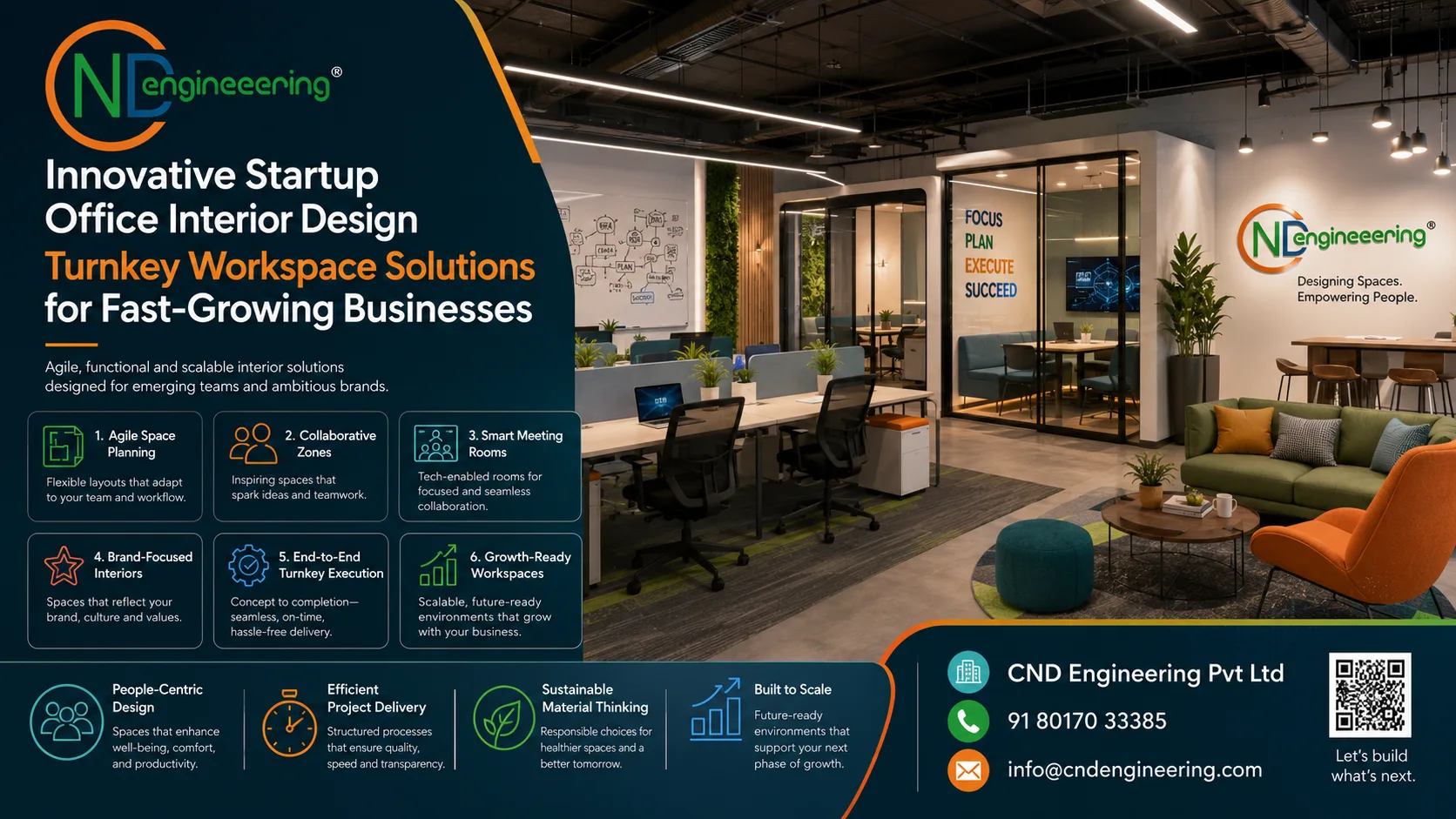Innovative startup office interior design and turnkey workspace solutions by CND Engineering