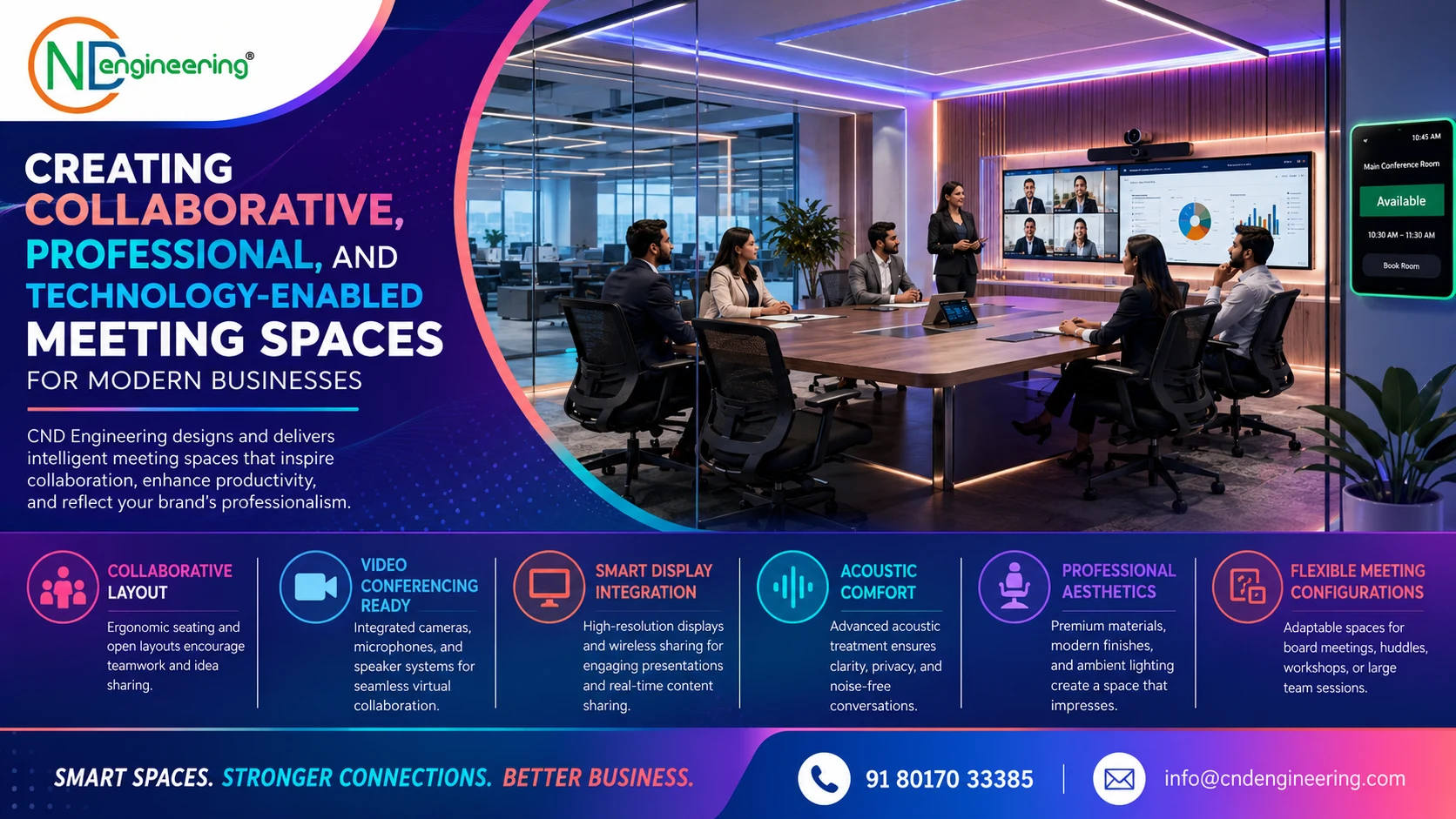 Creating collaborative, professional and technology-enabled meeting spaces by CND Engineering