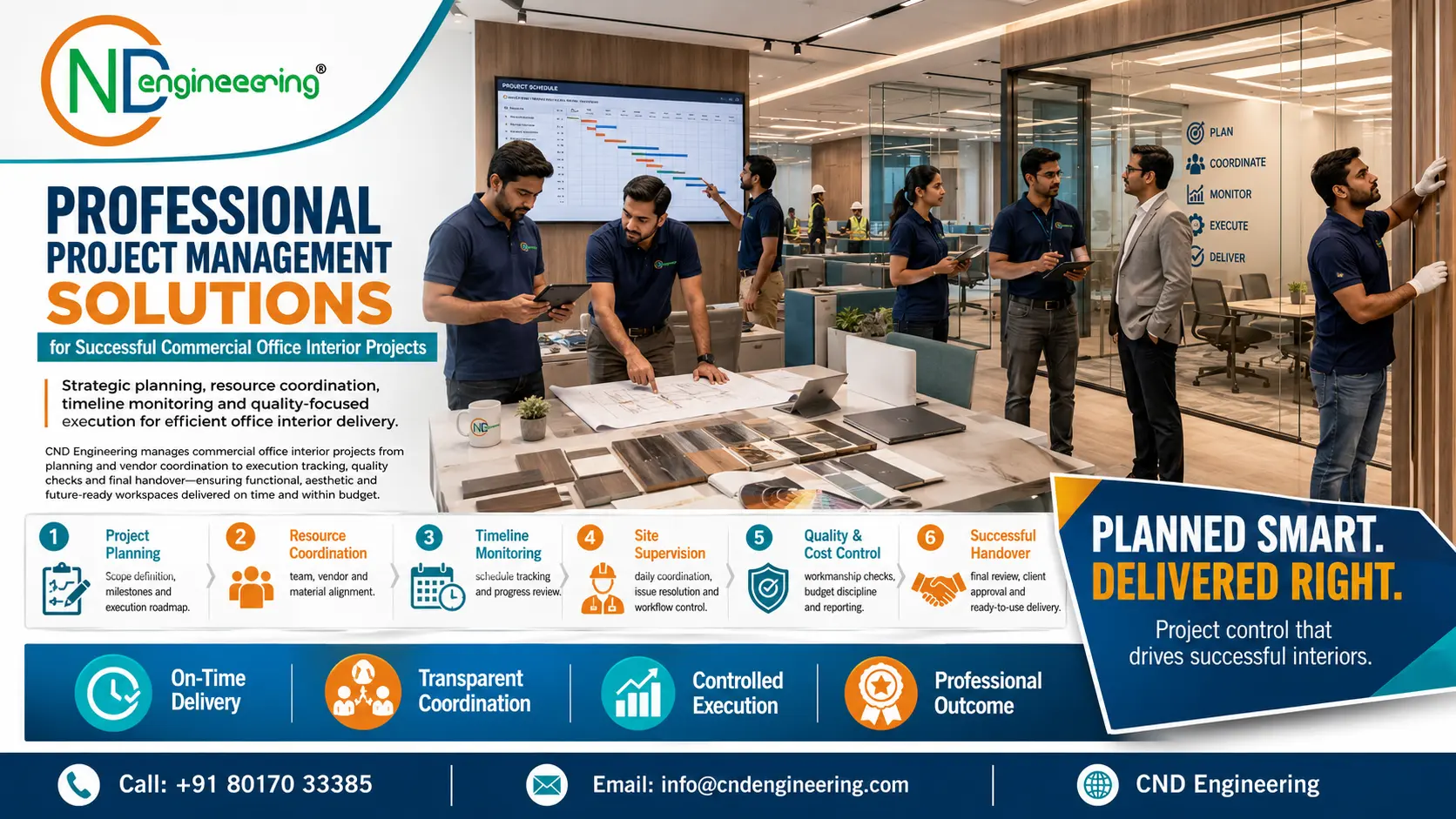 Professional project management services for successful commercial office interior projects by CND Engineering
