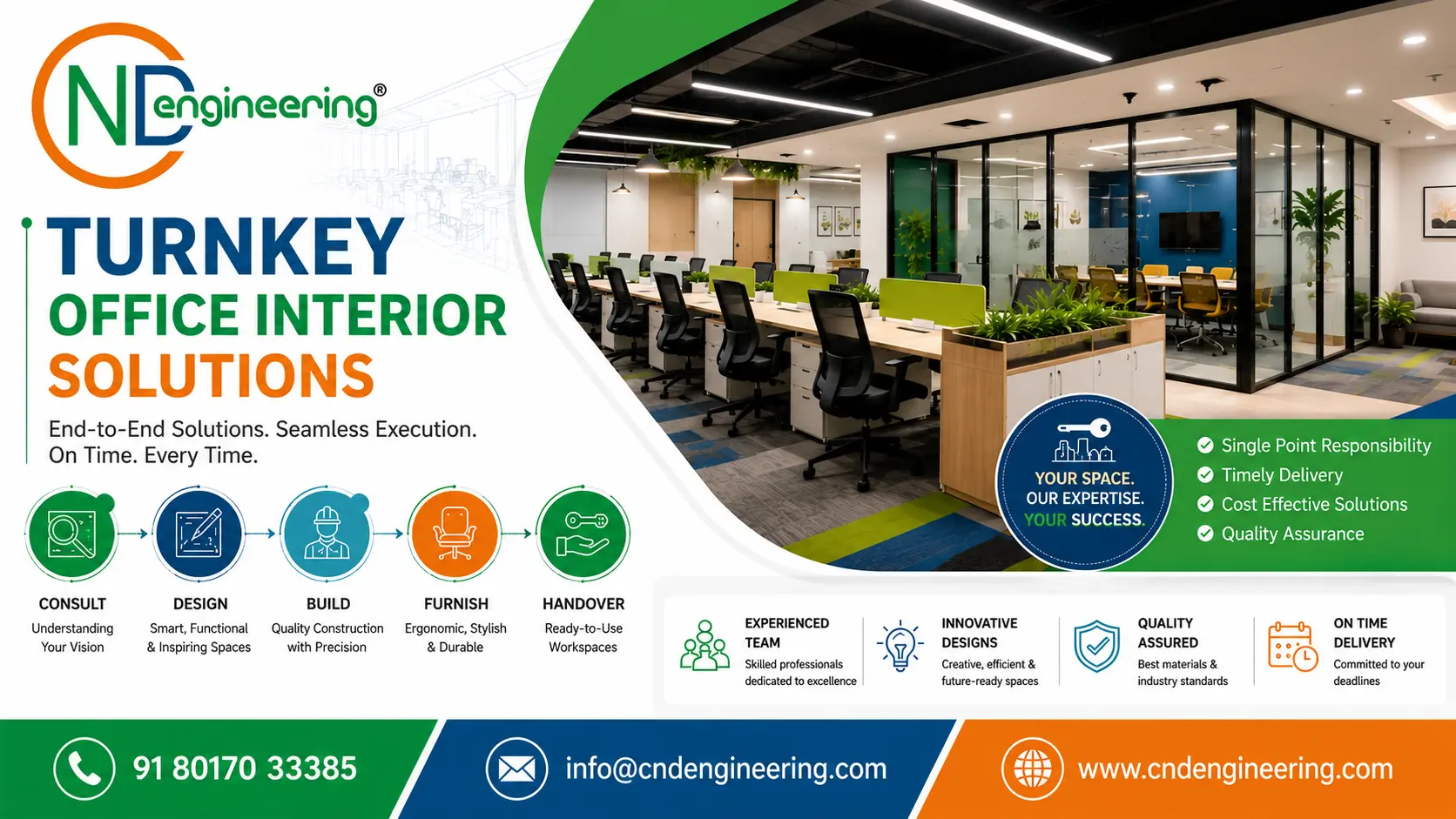 Turnkey office interior solutions by CND Engineering