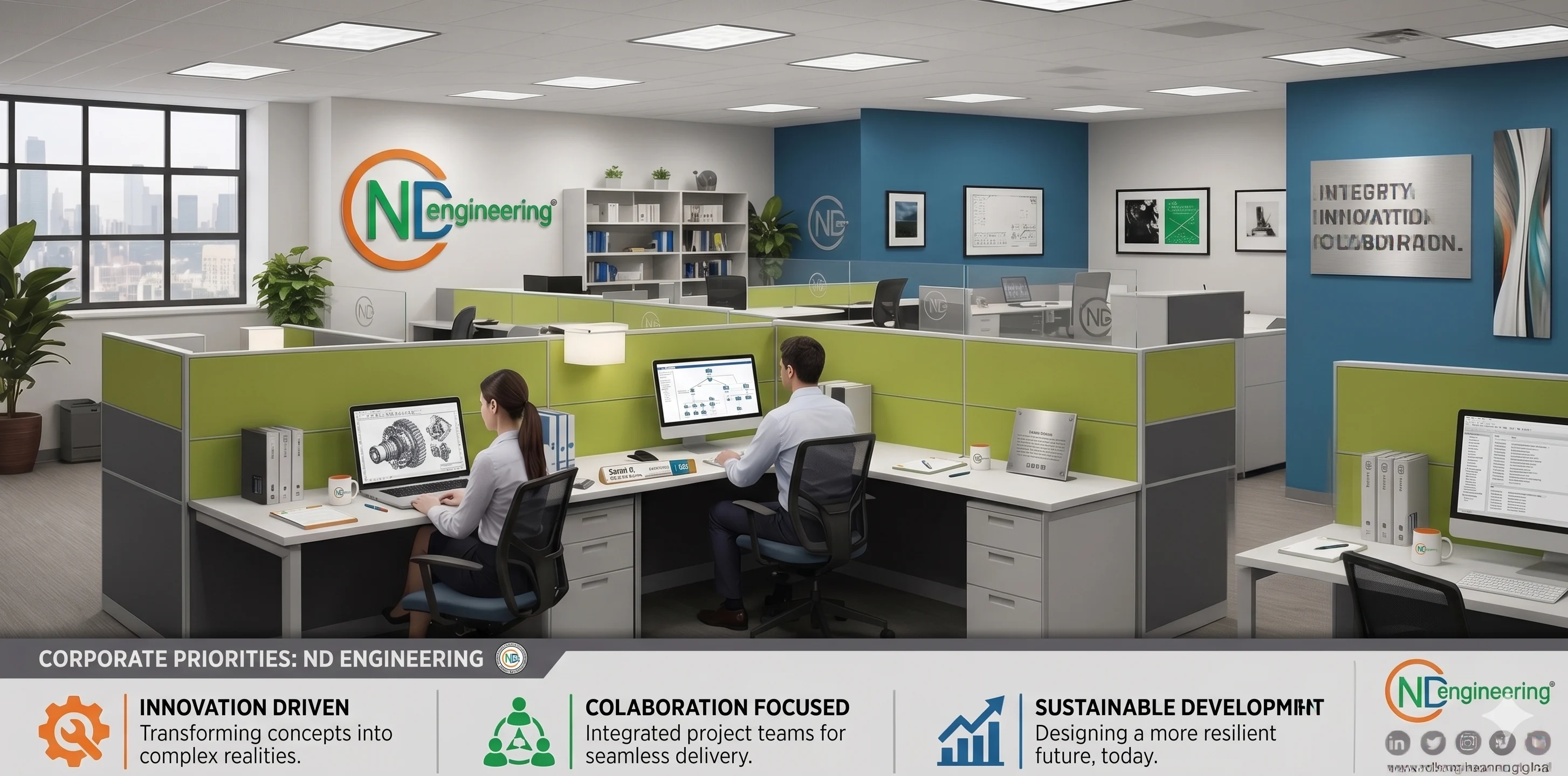 Ergonomic office workstation interior design in Kolkata