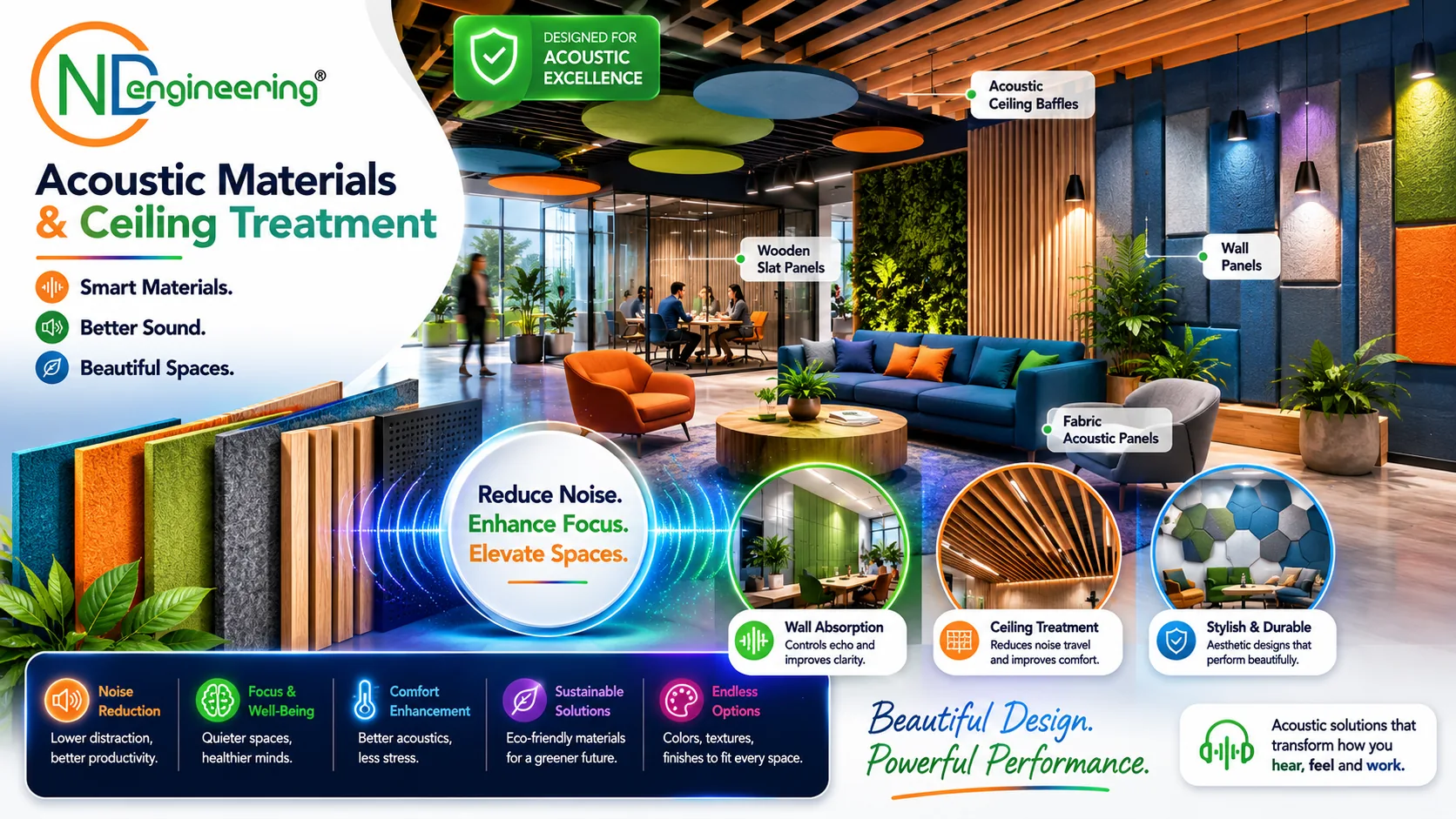 Acoustic Materials and Ceiling Treatment Visual