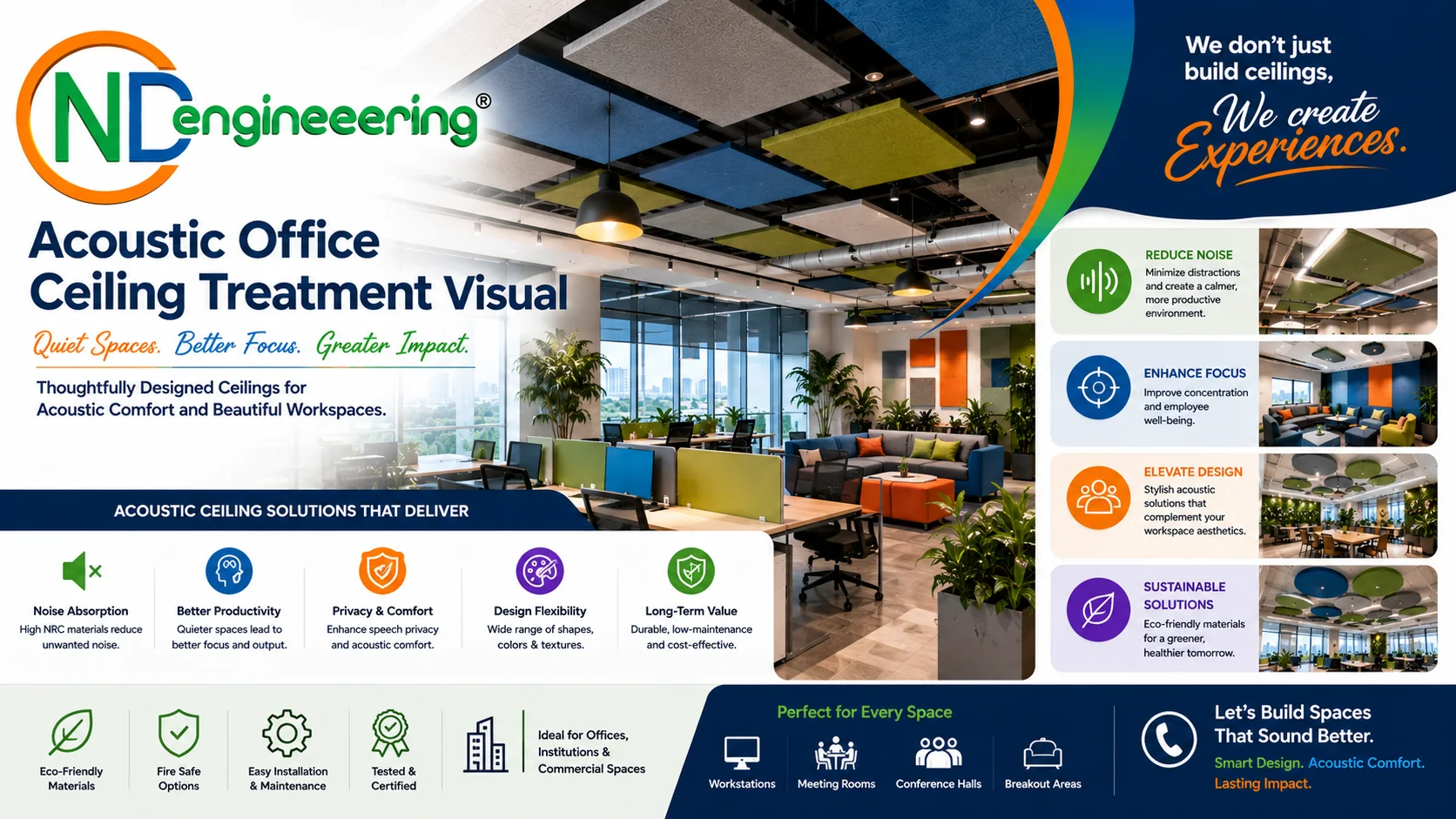 Acoustic Office Ceiling Treatment Visual