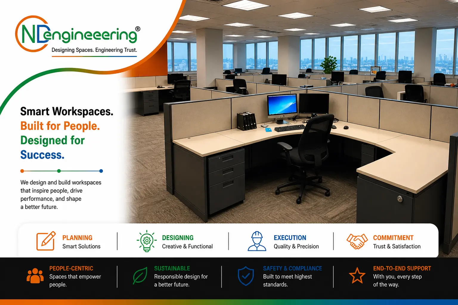 Office cubicle and modular workstation planning in Kolkata by CND Engineering