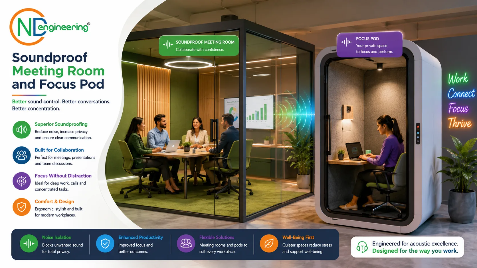 Soundproof Meeting Room and Focus Pod Visual
